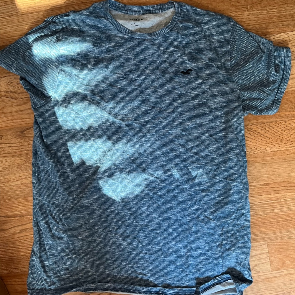 Hollister T-Shirt Men's Large. Short Sleeve Logo Crew Neck Blue White